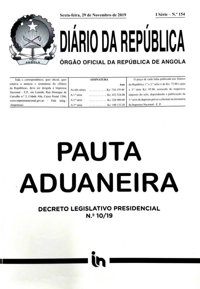 Pauta Aduaneira 2018