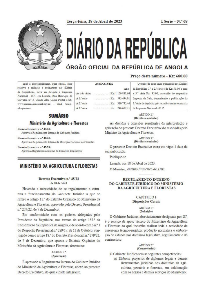 Diário da República  I.ª Série   n.º  68  de  18  de  Abril  de  2023