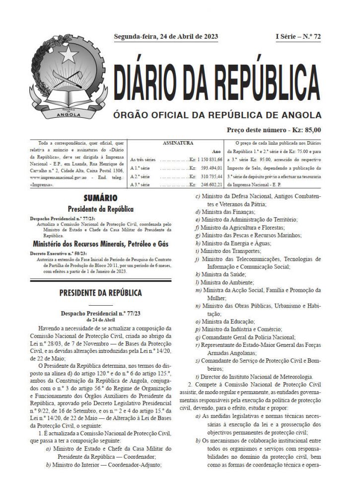 Diário da República  I.ª Série   n.º  72  de  24  de  Abril  de  2023