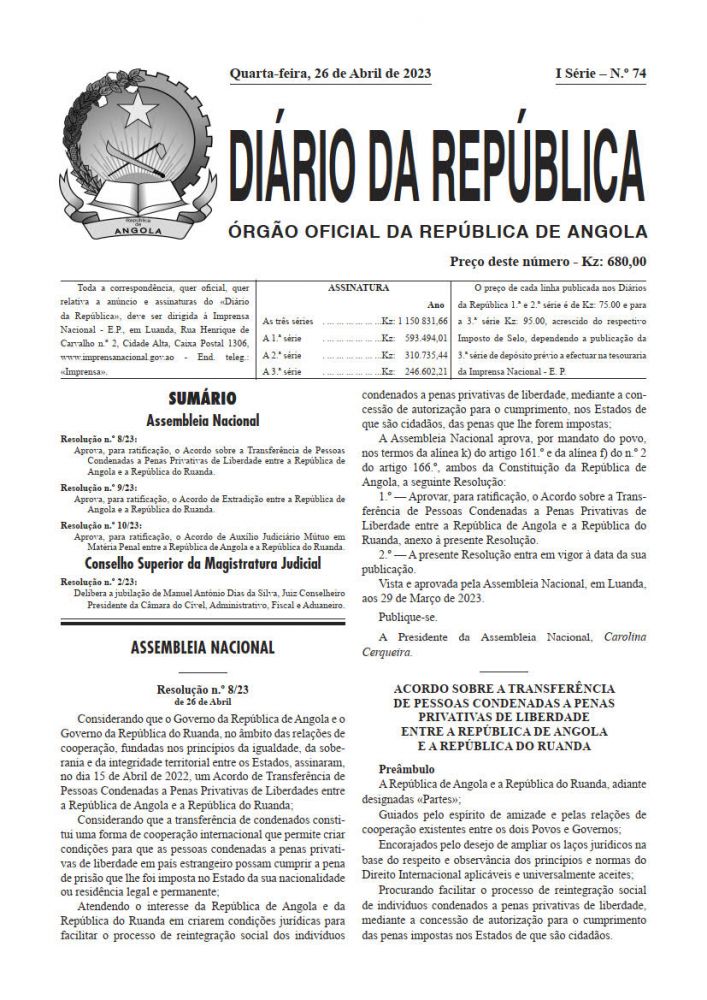 Diário da República  I.ª Série   n.º  74  de  26  de  Abril  de  2023