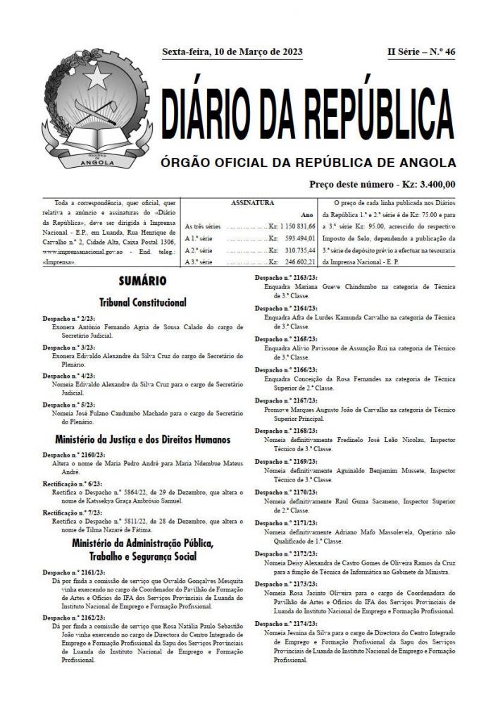 Diário da República  II.ª Série   n.º  46  de  10  de  Março  de  2023